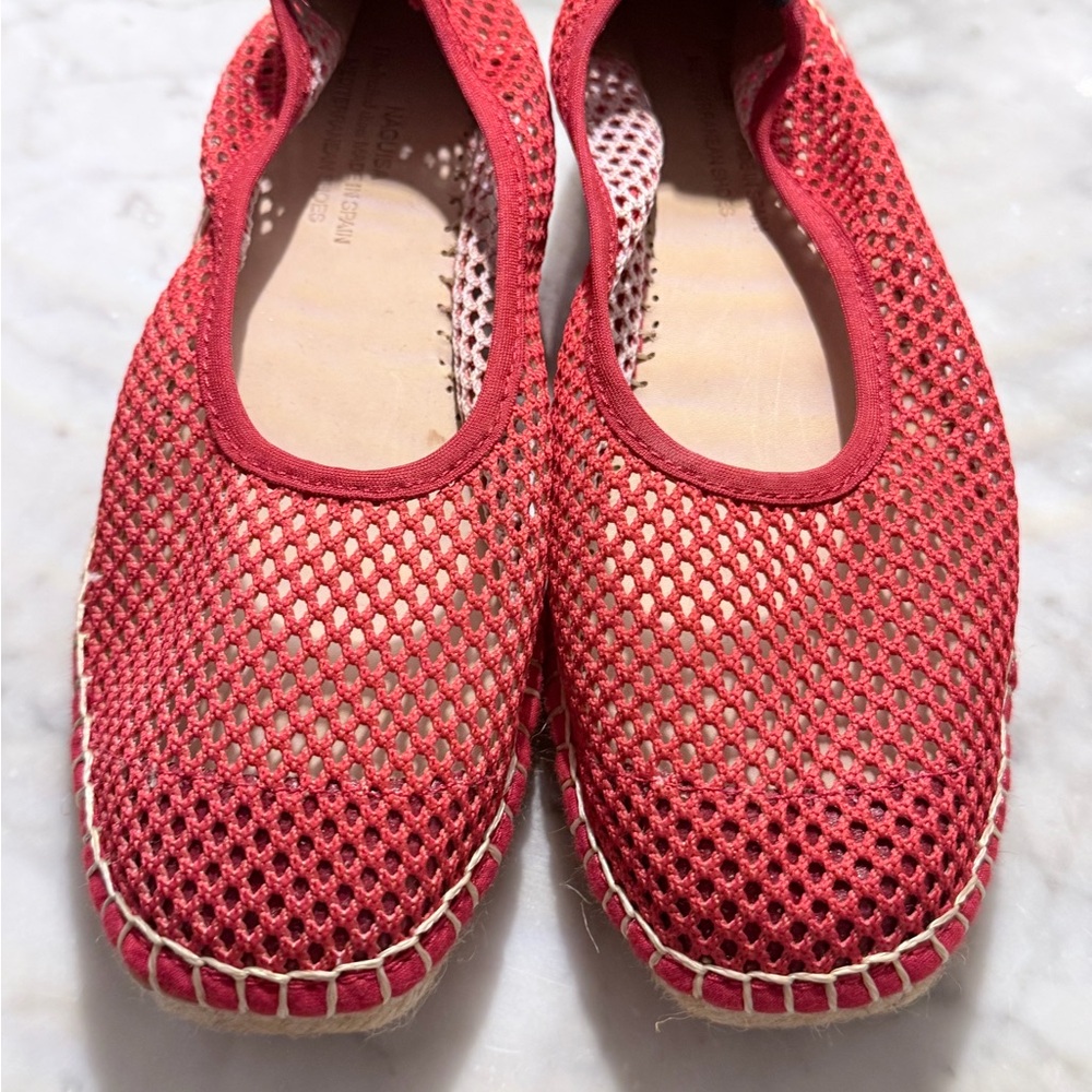Naguisa Red Mesh Espadrilles Flats